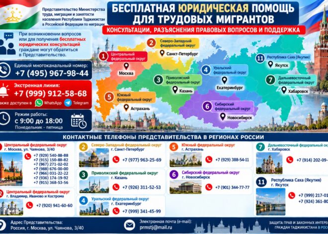 ТРУДОВЫЕ МИГРАНТЫ В РОССИИ МОГУТ ПОЛУЧИТЬ БЕСПЛАТНЫЕ ЮРИДИЧЕСКИЕ КОНСУЛЬТАЦИИ
