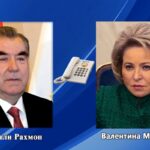Суҳбати телефонии Пешвои миллат Эмомалӣ Раҳмон бо Раиси Шурои Федератсияи Маҷлиси Федералии Русия Валентина Матвиенко баргузор гардид